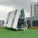 A casa de aço pré-fabricada modular móvel, cápsula triangular de dois andares